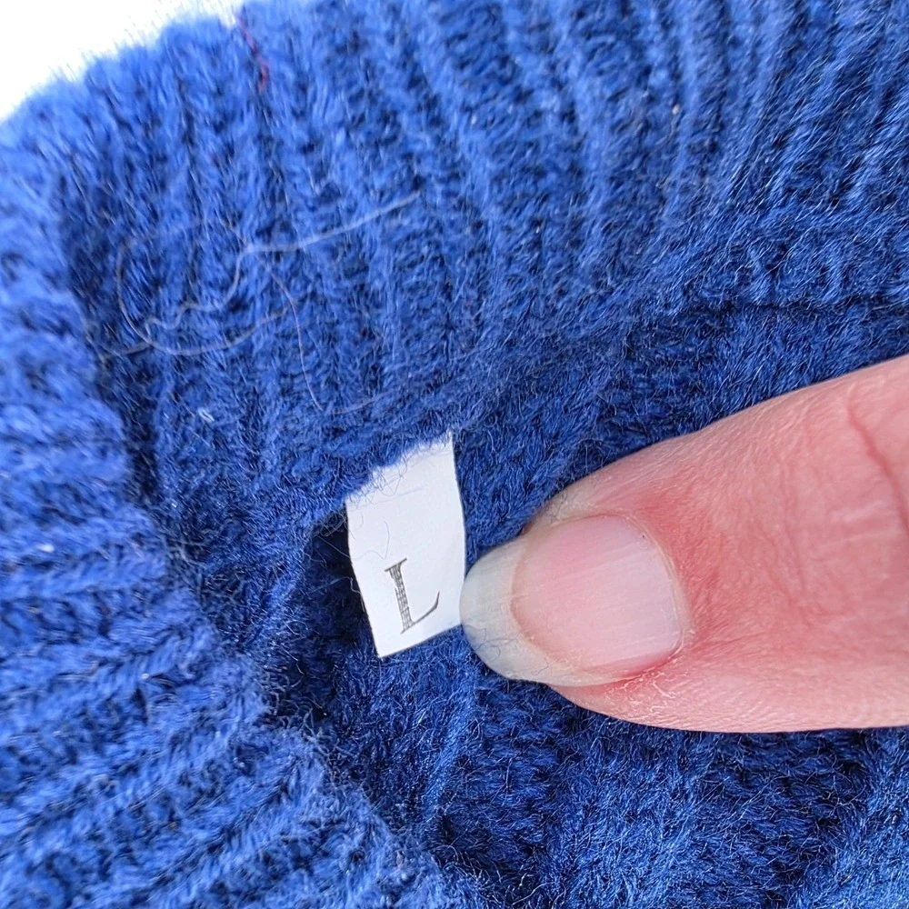 Blue Cable Knit Dog Sweater Pet‎ Winter Warm Clothing Size L